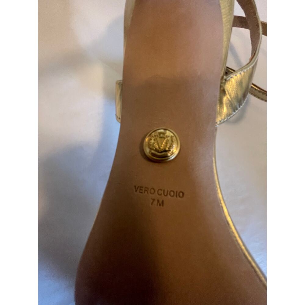 Veronica Beard Sylvie Sandals in Pale Gold Size 7 - Picture 6 of 7